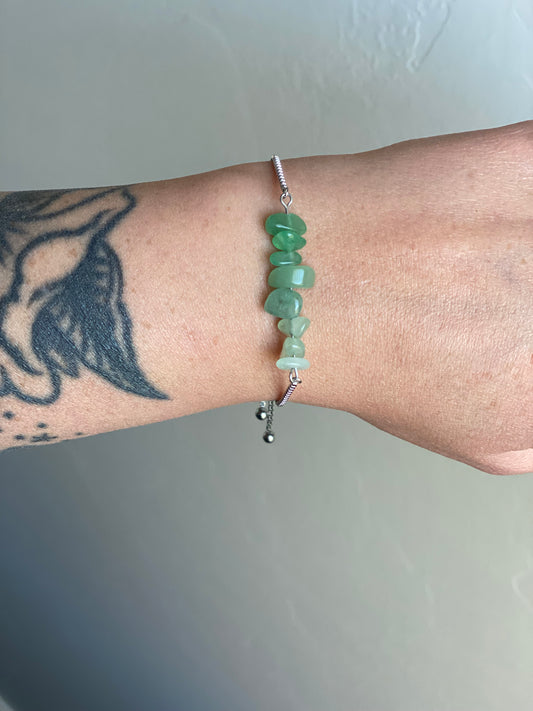 Natural aventurine ombre bracelet silver