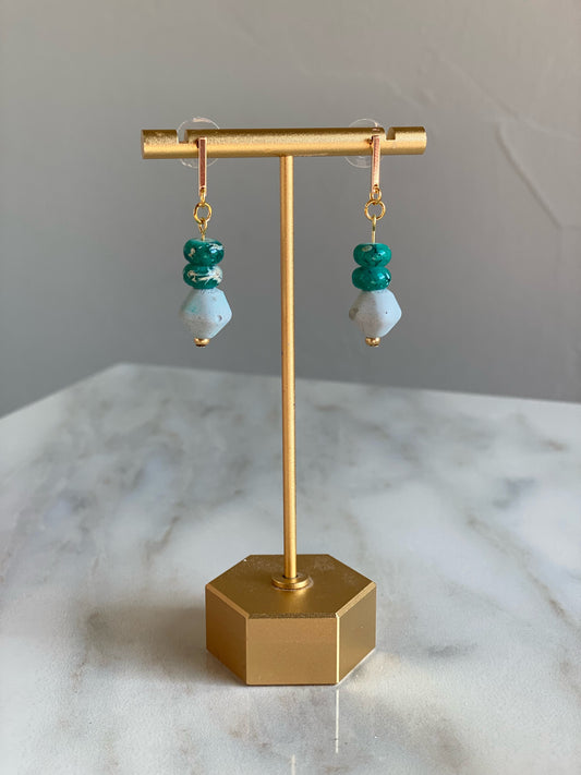 Glass and concrete bead dangles