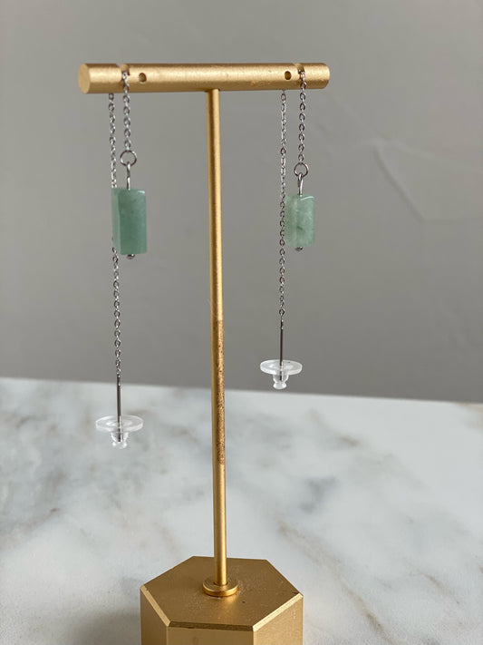 Green quartz stone threaders