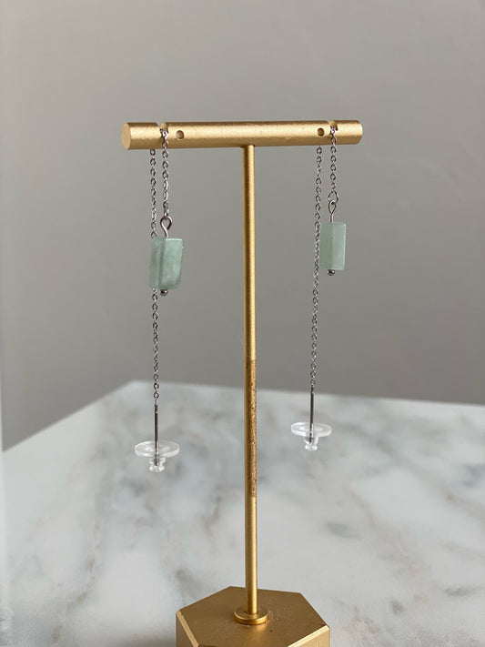 Light green quartz stone threaders